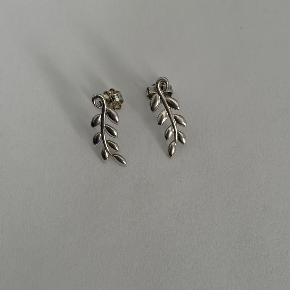 Tiffany & Co. Silver Leaf Earrings